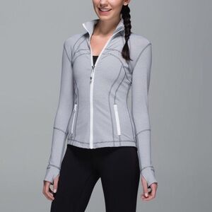 Lululemon Define Jacket Tonka Stripe Heathered Slate White Size 6